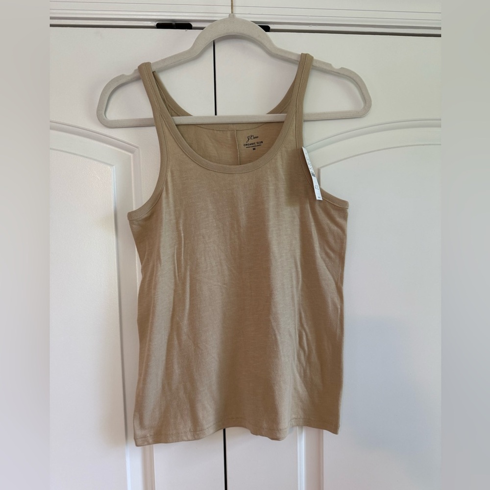 J. Crew Tan Tank Top organic slub size medium brand new with tags